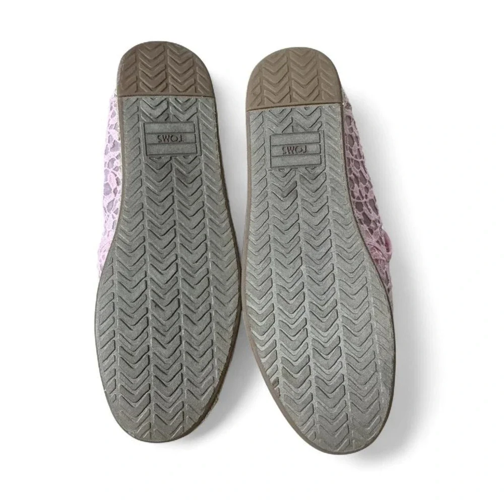 TOMS Pink Floral Lace‎ Alpargata Espadrille Slip On Shoes Womens 9 1000051217